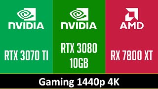 RTX 3070 TI vs RTX 3080 10GB vs RX 7800 XT [upl. by Paquito]