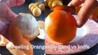 Peeling Orange with knife and by hand ASMR [upl. by Lorola85]