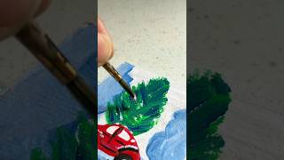 Christmas Tree Painting on Smallest Cardboard😱🤩❤️shorts art viral trending painting christmas [upl. by Dachi776]