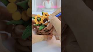 Diy Clay flower pot🌻🦋🌿  Clay art shorts diy craft handmade clayart art trending [upl. by Arrik881]