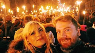 EDINBURGH HOGMANAY TORCHLIGHT PROCESSION  Blogmanay 201617 [upl. by Yerffoeg]