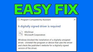 How To Fix Windows Requires a Digitally Signed Driver [upl. by Trevethick]