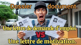 la différence entre  une lettre de motivation et de demande demploi ⚠️ Un dossier et un document [upl. by Mikkanen]