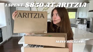 850 ARITZIA UNBOXING HAUL  SIZING DISASTER [upl. by Newsom]