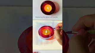 Painting A Candle With Watercolor  Speedpaint and tips [upl. by Frodeen]