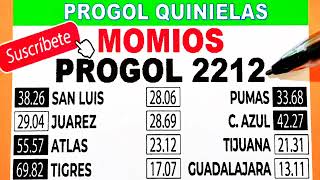 Momios Progol 2212  Progol Revancha 2212 Momios  Progol 2212 Momios  progol2212 [upl. by Adnawed561]