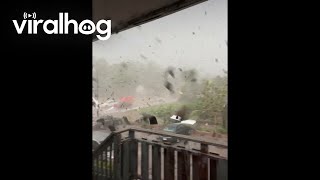 Man Watches Tornado Destroy His Apartment  ViralHog [upl. by Ymij824]