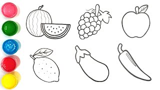 How to Draw Fruits amp Vegetables easy  step by step drawing  Easy Drawings [upl. by Pain]