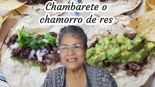 Receta Chamorro o chambarete tipo cabeza de res y salsa molcajeteada con aguacate  Cocina Tutuli [upl. by Neelrak]