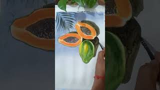 Easy watercolour papaya ♥️🥰shorts youtubeshorts shortsfeed shortvideo [upl. by Severin]