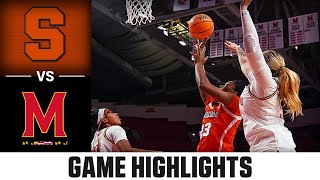 Syracuse vs Maryland Game Highlights  202324 ACC Womens Basketball [upl. by Annaillil]