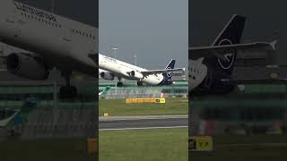 lufthansa a321 steep departure aviation planespotting planes [upl. by Yenahpets103]