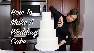 How To Make A Wedding Cake At Home  CHELSWEETS [upl. by Vocaay725]