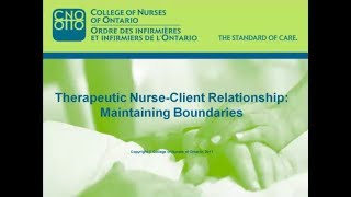 Therapeutic NurseClient Relationship Maintaining Boundaries [upl. by Heigho]