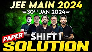 JEE Main 2024 Paper DiscussionSolution ATTEMPT 1  30th January  SHIFT 1 ⚡️ [upl. by Anel]