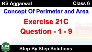 Concept of Perimeter and Area  Class 6 Exercise 21C Question 1  9  RS Aggarwal  Learn Maths [upl. by Ariet]