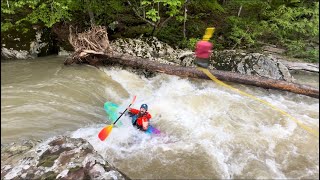 Kayaker swims Hailstone Creek AR [upl. by Callas]