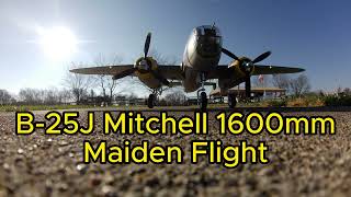 FlightLine B25J Mitchell 1600mm  Maiden Flight  With Pilot Teddy flying Fighter escort [upl. by Iand728]