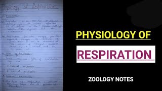 PHYSIOLOGY OF RESPIRATION zoology bsczoology vbu bsc1styearzoologynotes zoology ZOOLOGYNOTES [upl. by Asilim]