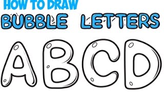 How to Draw Bubble Letters for Beginners AZ Easy for Kids Step by Step Tutorial Simple [upl. by Phip]