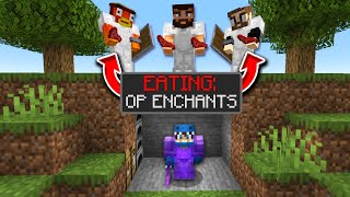 Minecraft Manhunt But Hunters Eating Give Me OP Enchants [upl. by Held]