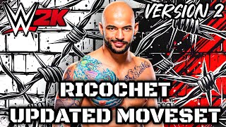 WWE 2K24  Ricochet Updated Moveset V2 [upl. by Eibba711]