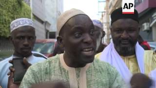 Barrow arrives for swearing in as Gambian president [upl. by Attenod]