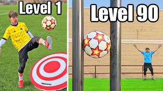 TRICK SHOTS from Level 1 to Level 100 FootballSoccer [upl. by Saibot]