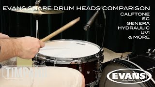 ULTIMATE Evans Snare Drum Heads Comparison  Timpano Percussion [upl. by Hosfmann]