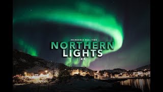 Unbelievable northern lights real time footage 4K  Tromsø Norway [upl. by Jennie]