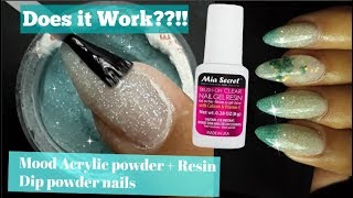 😍DIY Dip powder nails  Mood Acrylic Powder  Brushon GlueResin 😨 [upl. by Kenweigh]