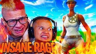 I NEVER SEEN MY LITTLE BROTHER RAGE THIS HARD EVER FORTNITE BATTLE ROYALE FUNNY MOMENTS 😂😡 [upl. by Siuoleoj]