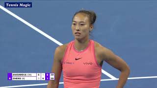 2024 China Open R4 Zheng vs Anisimova 36 61 62 [upl. by Mahalia]