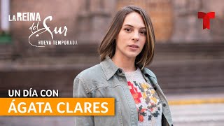 Ágata Clares Paloma Aljarafe en un día de grabación de La Reina del Sur 3  Telemundo Novelas [upl. by Ninel]