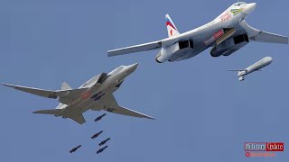 Russian Air Force in action TU160 and TU22M Dropping massive bombs [upl. by Baldridge929]