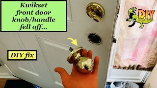 Kwikset front door knob with no screws loose or fell off  DIY fix [upl. by Aenotna]