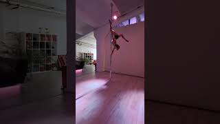 Pole Combo with One Arm Chair Spin Gemini Climb Butterfly with Cross Leg Pose to Gemini with Flip [upl. by Ahsii]