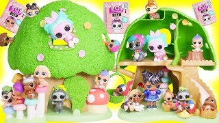 LOL Surprise Fuzzy Pets and Lils TreeHouse  Toy Egg Videos [upl. by Alver255]