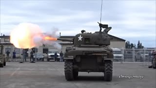 M4 Sherman Tank Impresses Crowd w Multiple Firing Shots [upl. by Redmund]