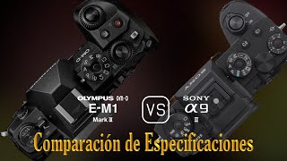 Olympus OMD EM1 Mark III vs Sony A9 II Una Comparación de Especificaciones [upl. by Noxas621]