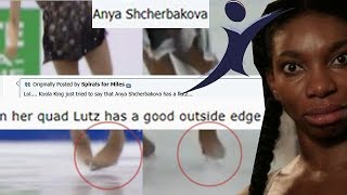 Anna Shcherbakova Quad Lutz  GoldenSkate thinks its a quotgoodquot outside edge [upl. by Nnylassej871]