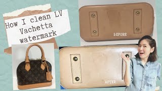 Louis Vuitton vachetta watermark cleaning [upl. by Seabrooke]