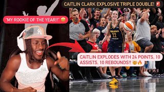 Caitlin Clark TRIPLE DOUBLE AGAIN Sparks At Fever Highlights Reaction [upl. by Nessim]