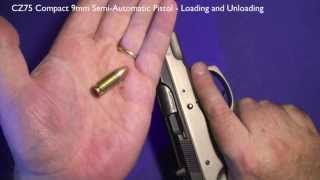 CZ75 Compact 9mm SemiAutomatic Pistol Loading and Unloading [upl. by Calv753]