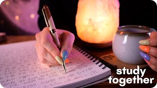 ASMR Studying Together While it Rains Tapping Writing Sounds No Talking 🖋️☔ [upl. by Eanom]