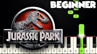 Theme from Jurassic Park  BEGINNER PIANO TUTORIAL  SHEET MUSIC by Betacustic [upl. by Nedrob]