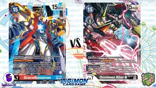 DIGIMON TCG Local match GraceNovamon RedBlue vs MegaZoo Omnimon Black  THE BIG BOX [upl. by Sophronia]