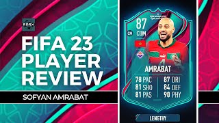 87 WORLD CUP TEAM OF THE TOURNAMENT SOFYAN AMRABAT  FIFA 23 ULTIMATE TEAM PLAYER REVIEW  TOTT [upl. by Martyn]