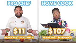 107 vs 11 Breakfast Sandwich Pro Chef amp Home Cook Swap Ingredients  Epicurious [upl. by Frances]