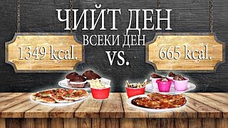 ЧИЙТ ДЕН всеки ден  1349 kcal vs 665 kcal [upl. by Nerehs]